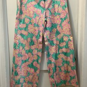 Lilly Pulitzer Pink & Teal Floral Pants